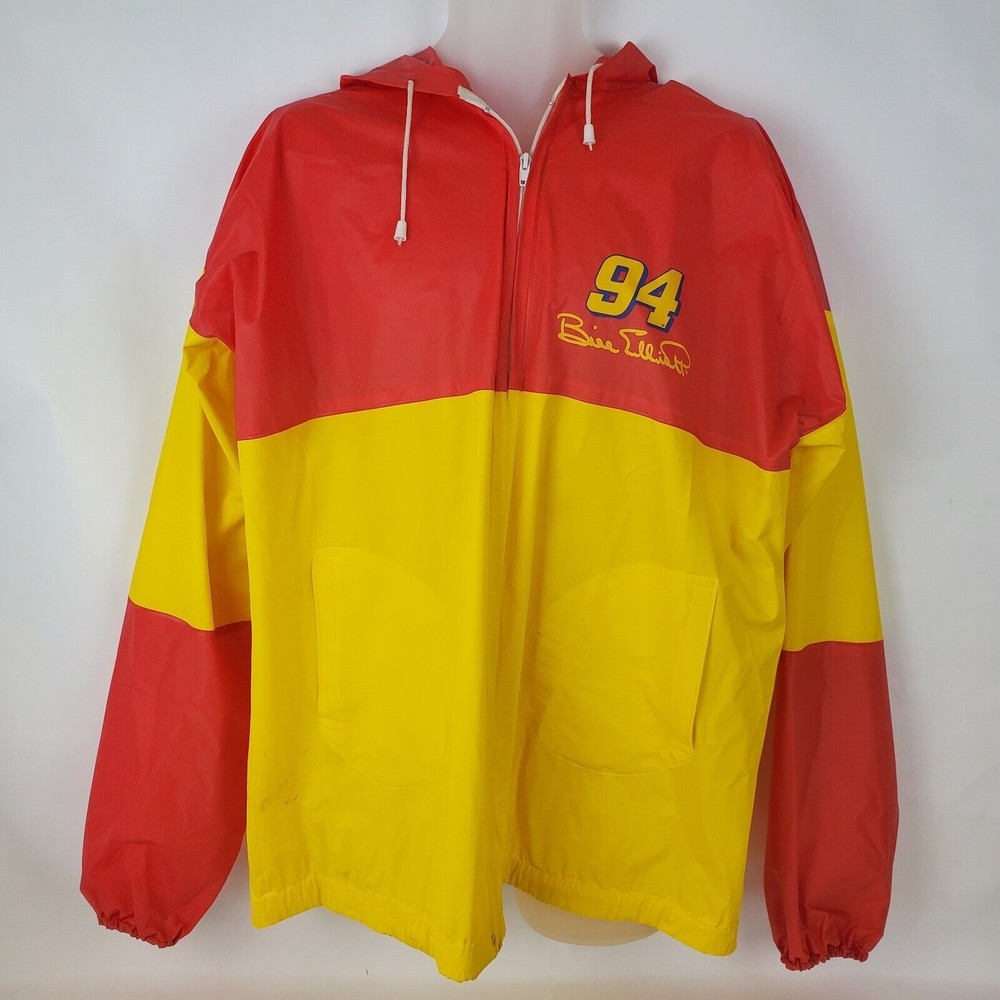 VTG NASCAR Bill Elliott McDonald's Adult Men Size XL Rain Jacket #94 Red/Yellow